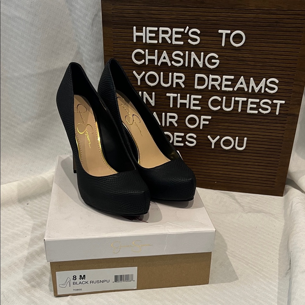 Jessica Simpson Black Platform Heels